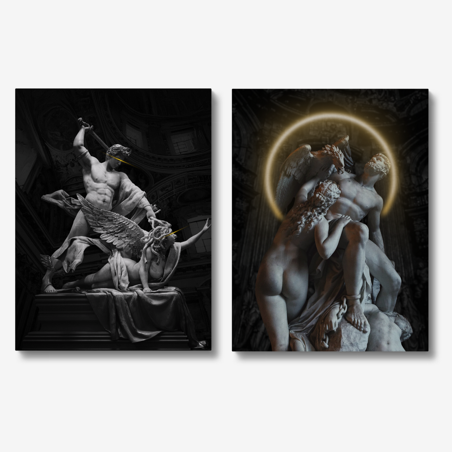 Golden Statues-Canvas x2